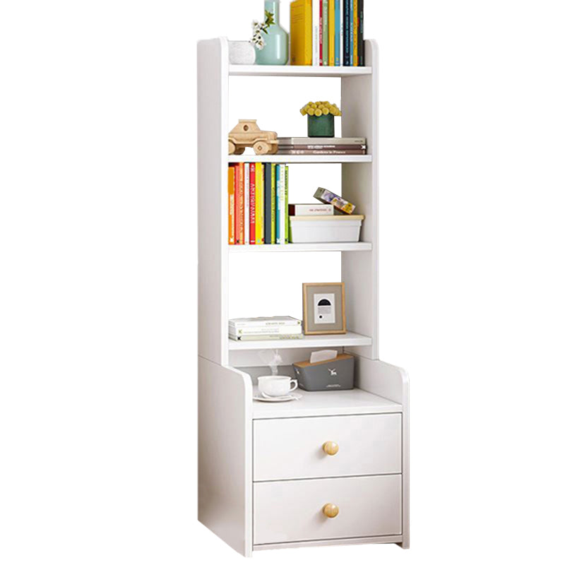 Engineered Wood Bookshelf Open Back Contemporary Bookcase for Home