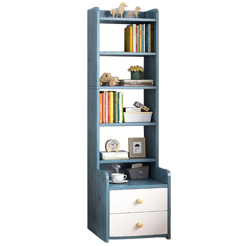 Engineered Wood Bookshelf Open Back Contemporary Bookcase for Home