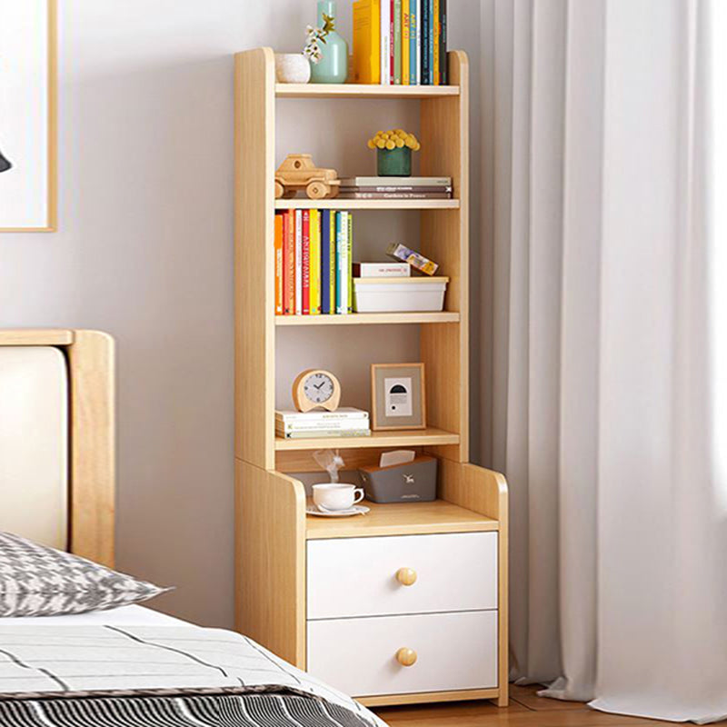 Engineered Wood Bookshelf Open Back Contemporary Bookcase for Home