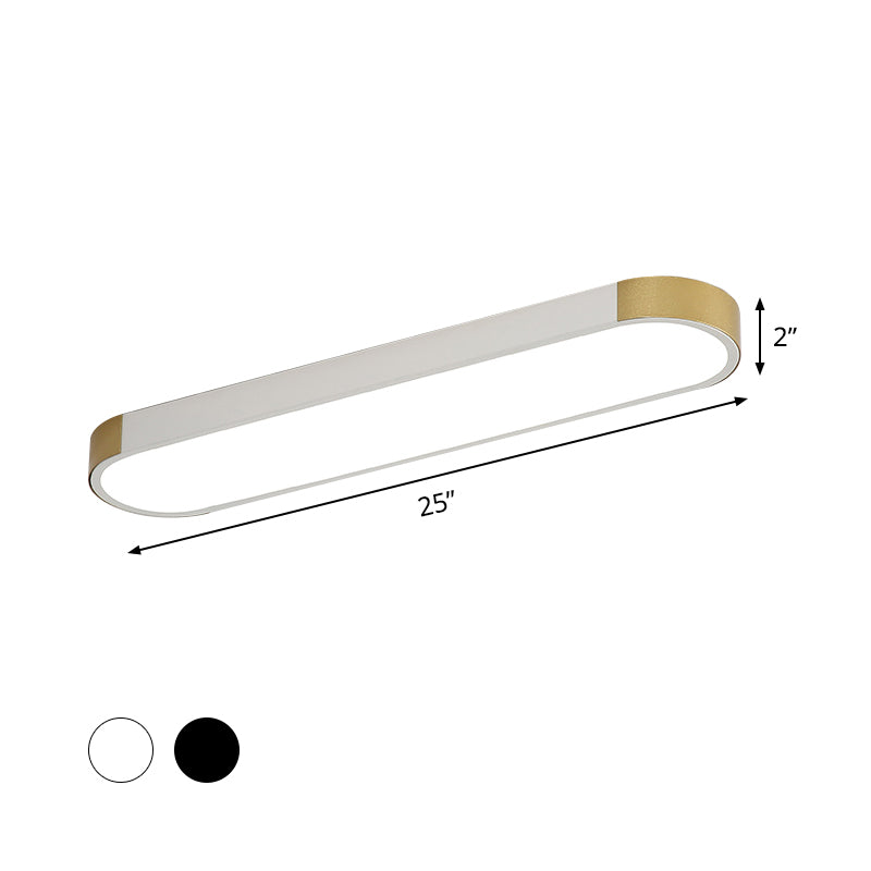 Minimalistische LED-inbouwlamp met metalen kap Wit en goud/zwart en goud Slanke rechthoekige inbouwlamp