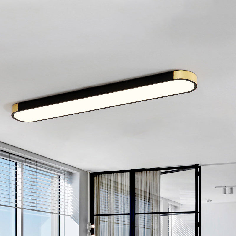Minimalistische LED-inbouwlamp met metalen kap Wit en goud/zwart en goud Slanke rechthoekige inbouwlamp