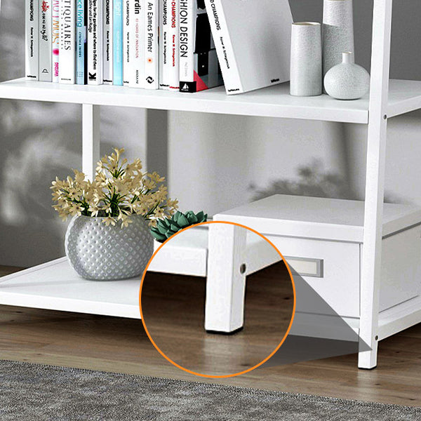 Modern Home Steel Book Shelf Ladder 12"W Matte Finish Bookcase