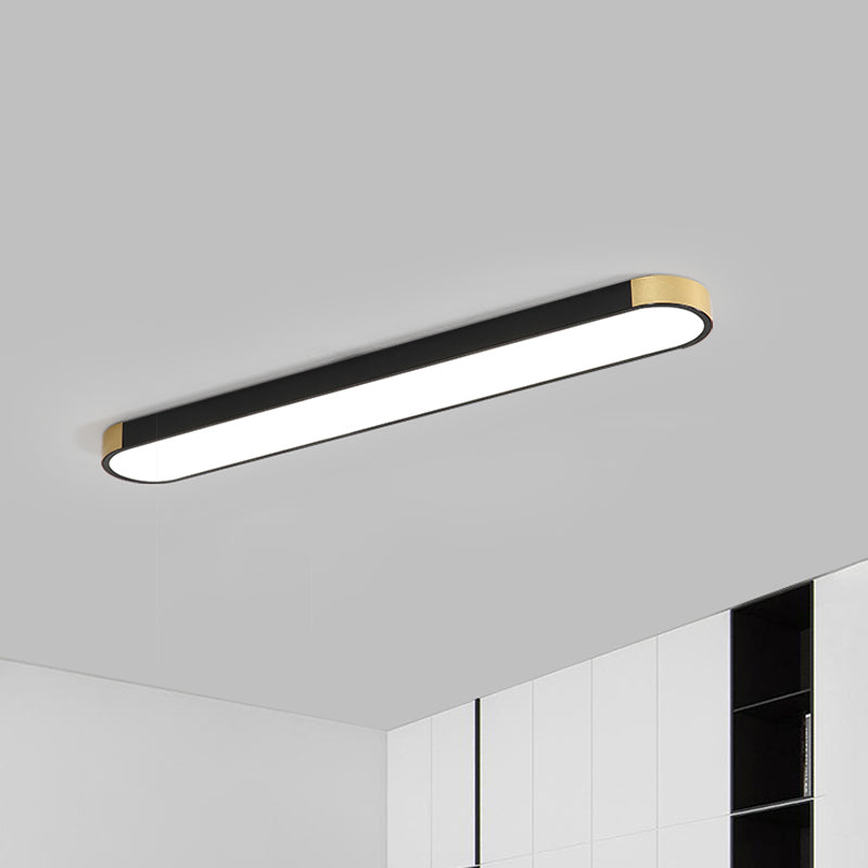 Minimalistische LED-inbouwlamp met metalen kap Wit en goud/zwart en goud Slanke rechthoekige inbouwlamp