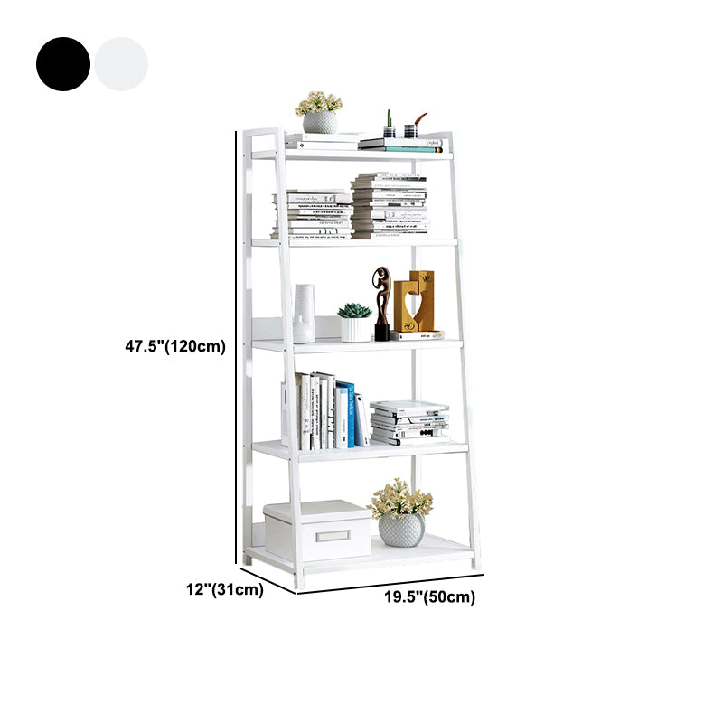 Modern Home Steel Book Shelf Ladder 12"W Matte Finish Bookcase