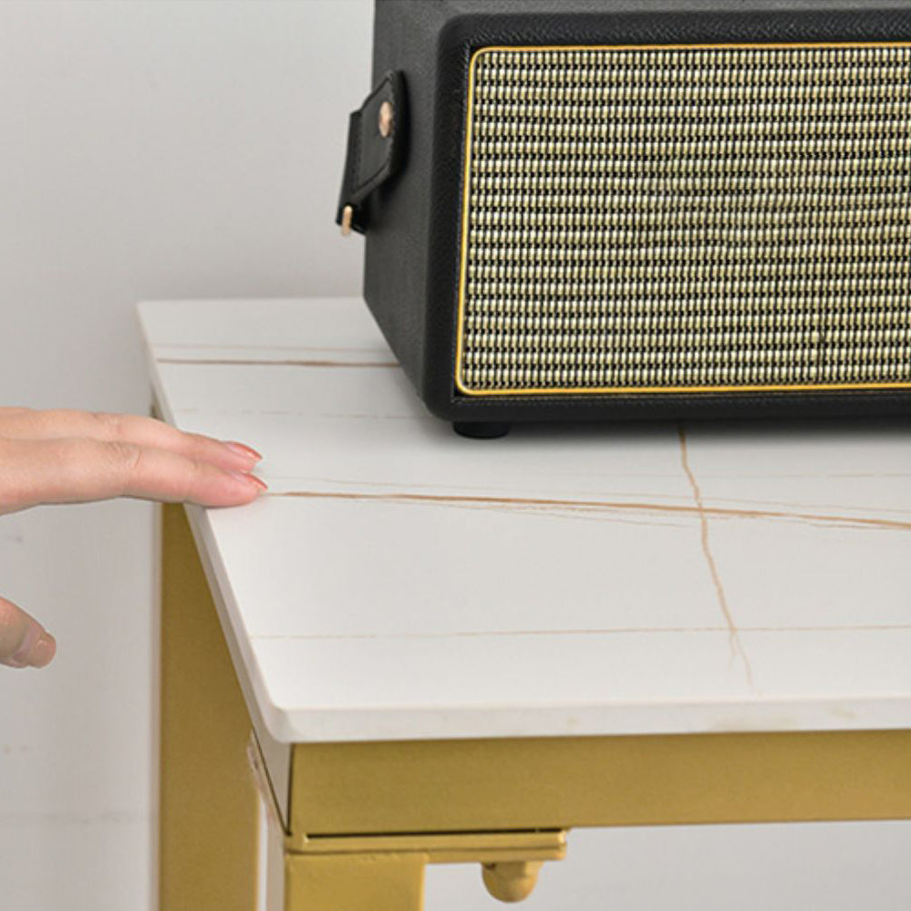 Modern Rectangle Bar Dining Table Stone Bar Table with Trestle Base