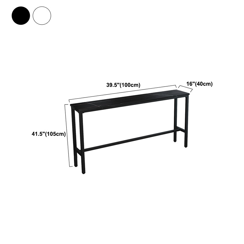 Modern Rectangle Bar Dining Table Stone Bar Table with Trestle Base