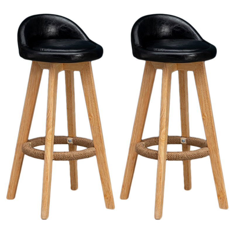 Modern Rubberwood Reception Stool Matte Finish Upholstered Bar Stools