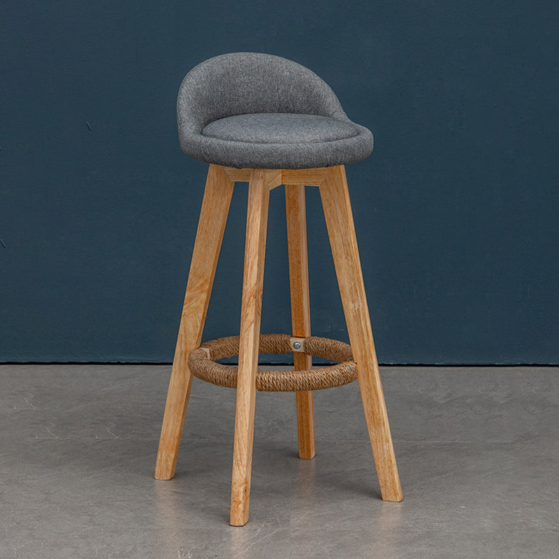 Modern Rubberwood Reception Stool Matte Finish Upholstered Bar Stools