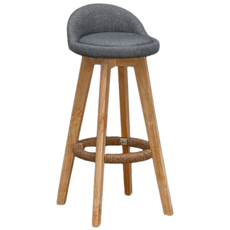 Modern Rubberwood Reception Stool Matte Finish Upholstered Bar Stools