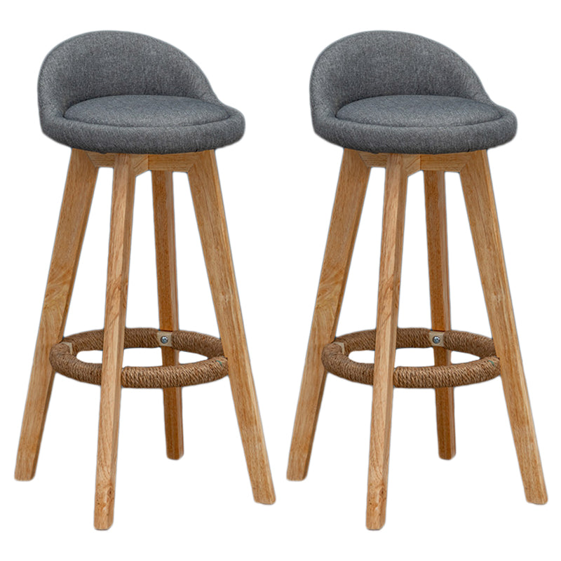 Modern Rubberwood Reception Stool Matte Finish Upholstered Bar Stools