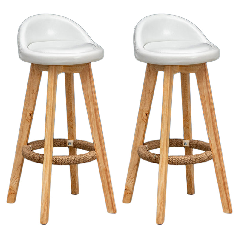Modern Rubberwood Reception Stool Matte Finish Upholstered Bar Stools