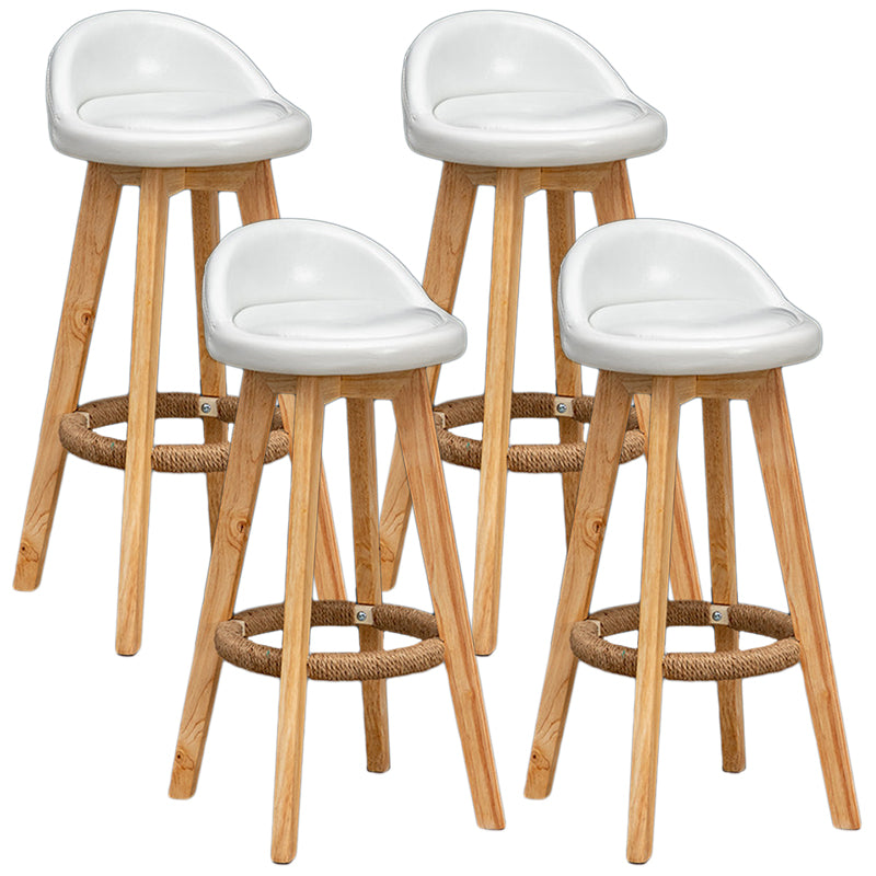 Modern Rubberwood Reception Stool Matte Finish Upholstered Bar Stools
