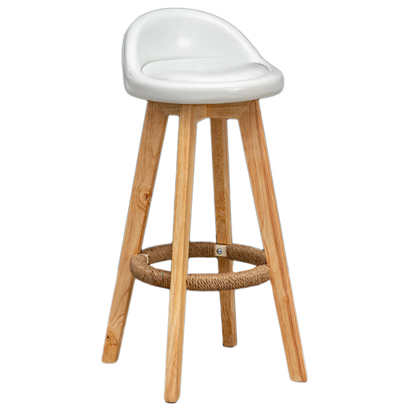 Modern Rubberwood Reception Stool Matte Finish Upholstered Bar Stools