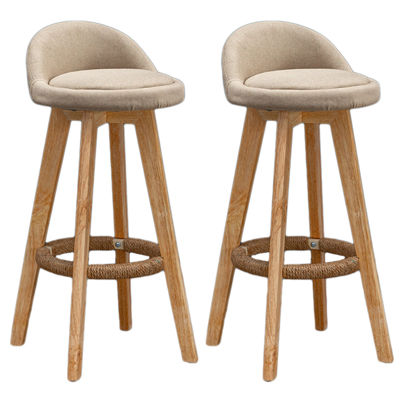 Modern Rubberwood Reception Stool Matte Finish Upholstered Bar Stools