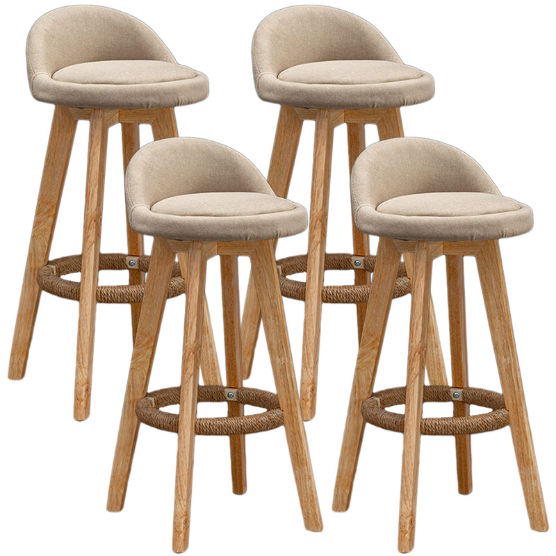 Modern Rubberwood Reception Stool Matte Finish Upholstered Bar Stools