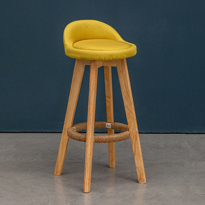 Modern Rubberwood Reception Stool Matte Finish Upholstered Bar Stools