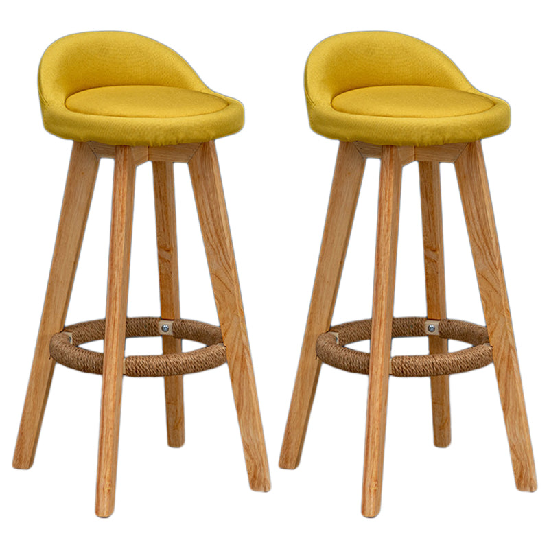 Modern Rubberwood Reception Stool Matte Finish Upholstered Bar Stools