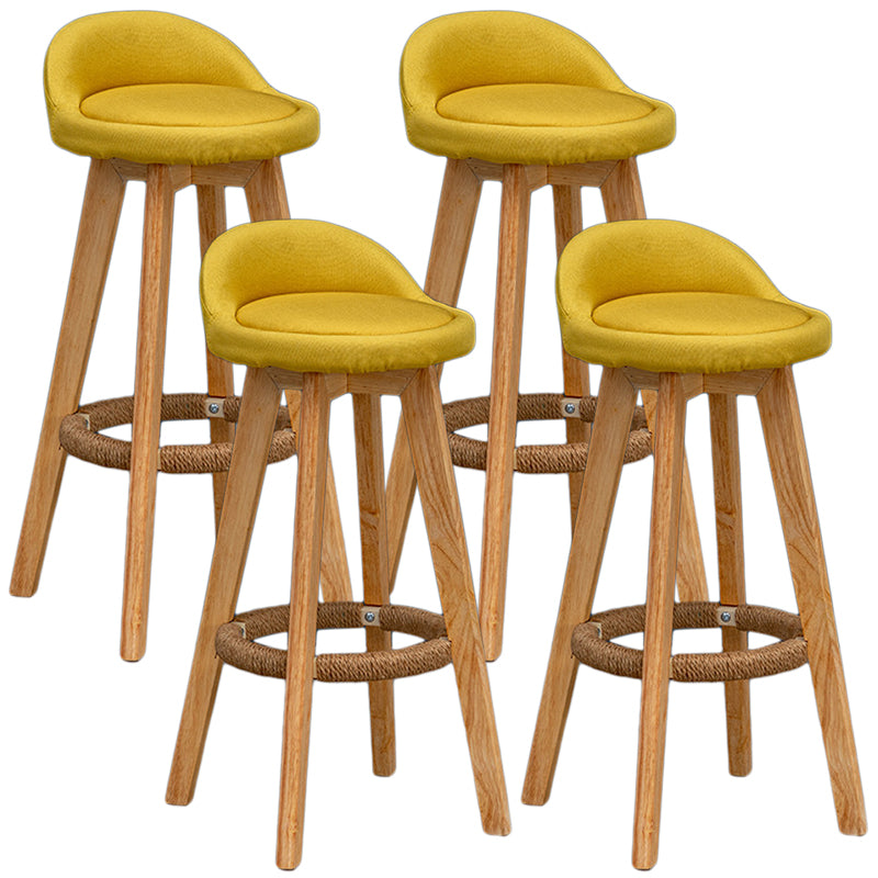 Modern Rubberwood Reception Stool Matte Finish Upholstered Bar Stools