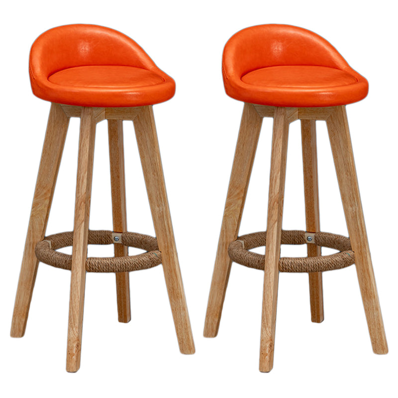 Modern Rubberwood Reception Stool Matte Finish Upholstered Bar Stools