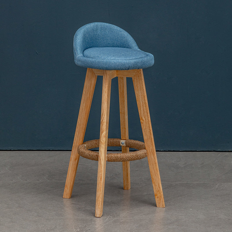 Modern Rubberwood Reception Stool Matte Finish Upholstered Bar Stools