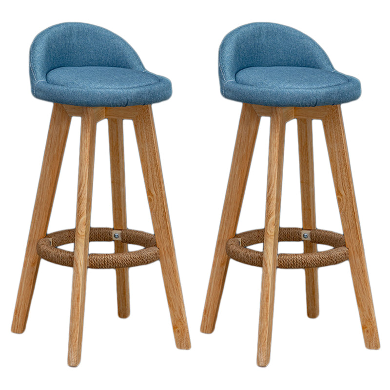 Modern Rubberwood Reception Stool Matte Finish Upholstered Bar Stools