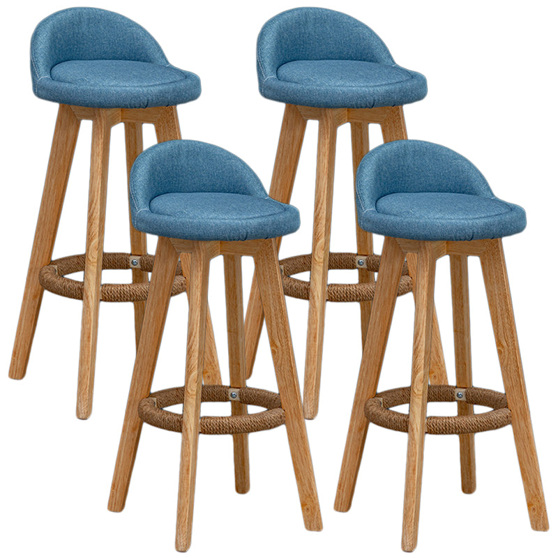 Modern Rubberwood Reception Stool Matte Finish Upholstered Bar Stools
