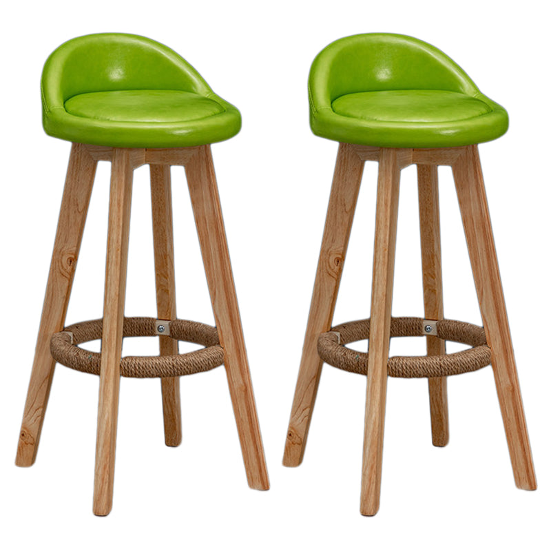Modern Rubberwood Reception Stool Matte Finish Upholstered Bar Stools