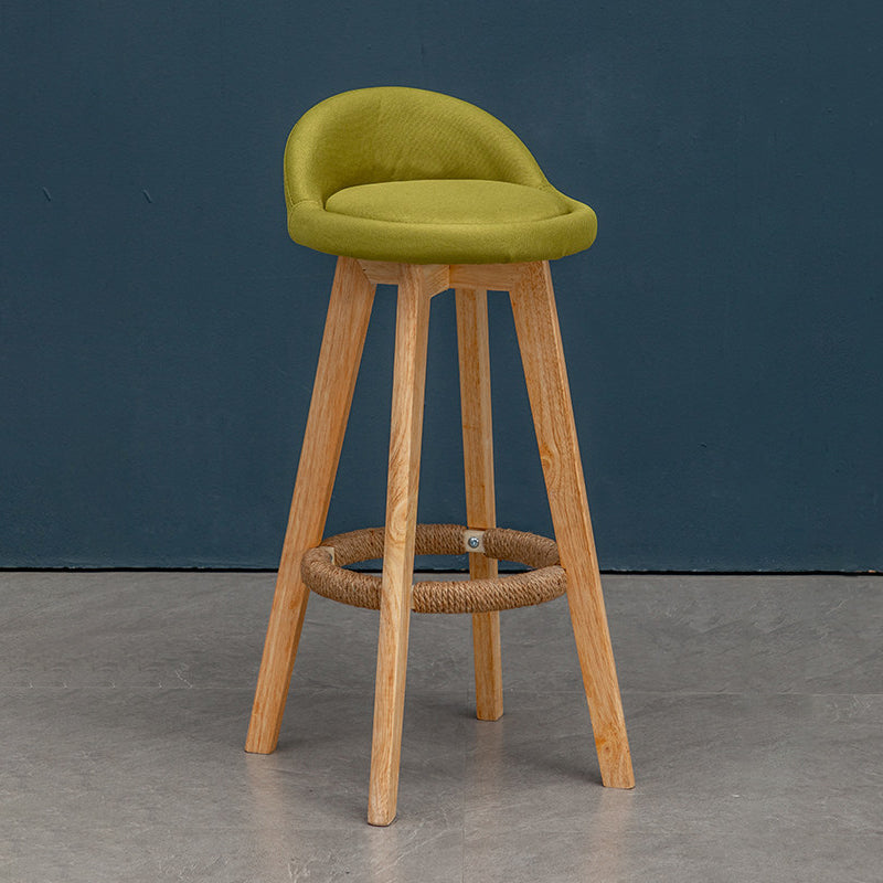 Modern Rubberwood Reception Stool Matte Finish Upholstered Bar Stools