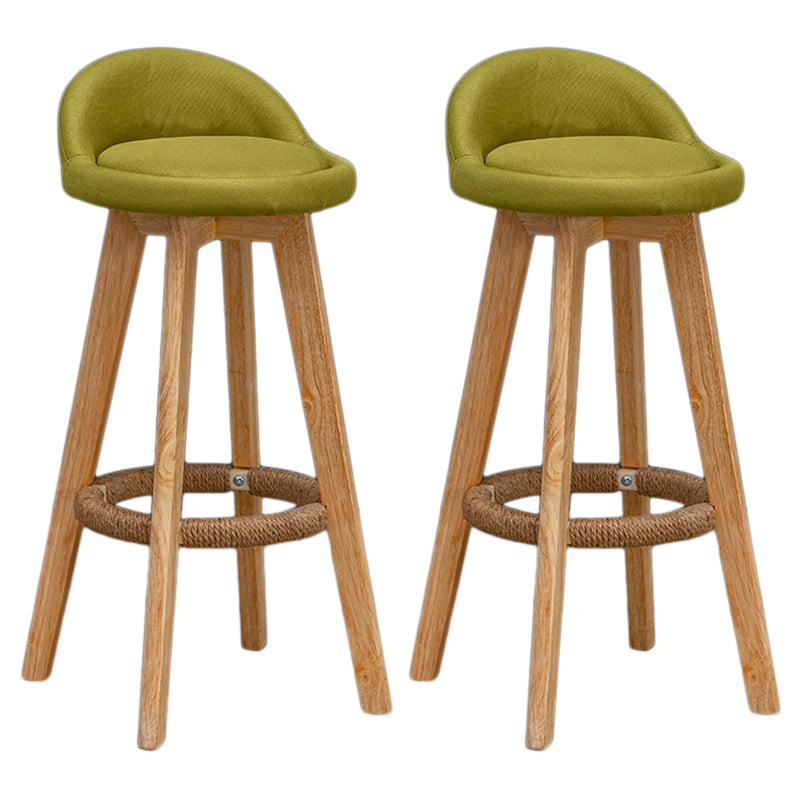 Modern Rubberwood Reception Stool Matte Finish Upholstered Bar Stools