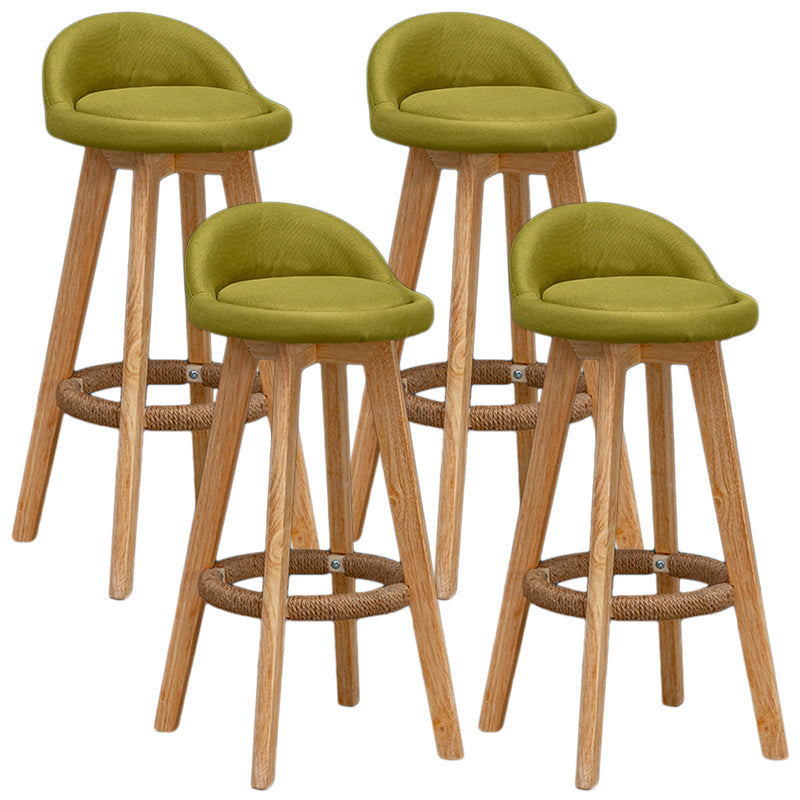 Modern Rubberwood Reception Stool Matte Finish Upholstered Bar Stools