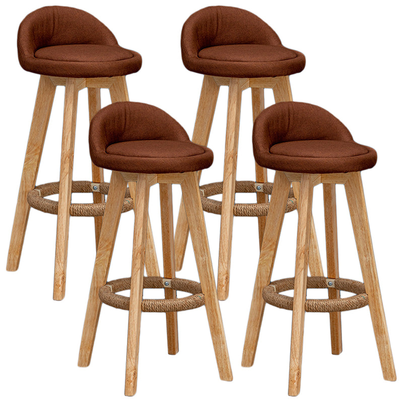 Modern Rubberwood Reception Stool Matte Finish Upholstered Bar Stools