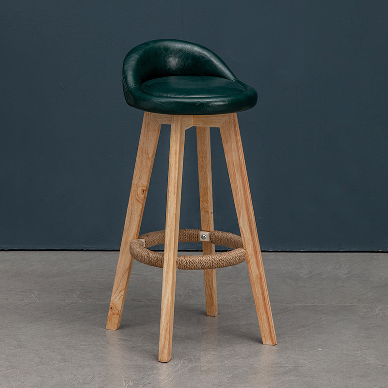 Modern Rubberwood Reception Stool Matte Finish Upholstered Bar Stools