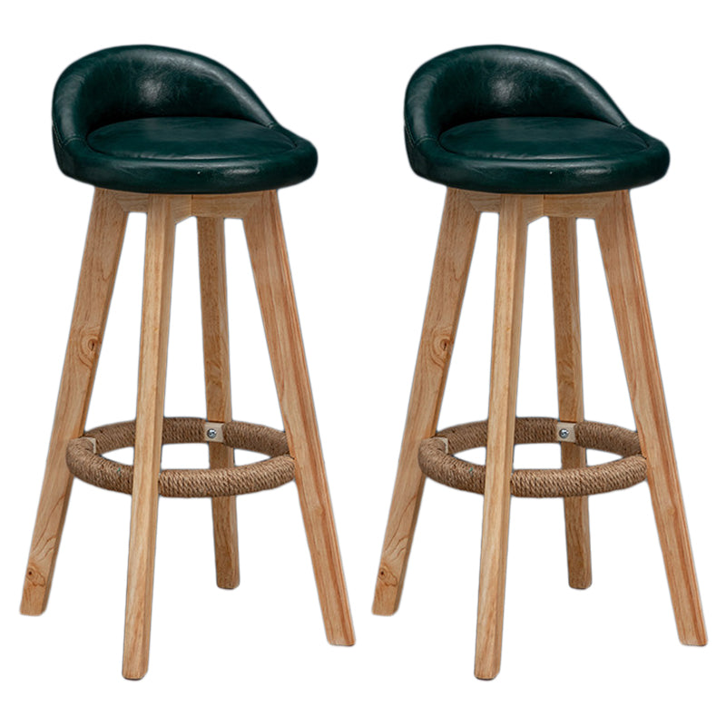 Modern Rubberwood Reception Stool Matte Finish Upholstered Bar Stools