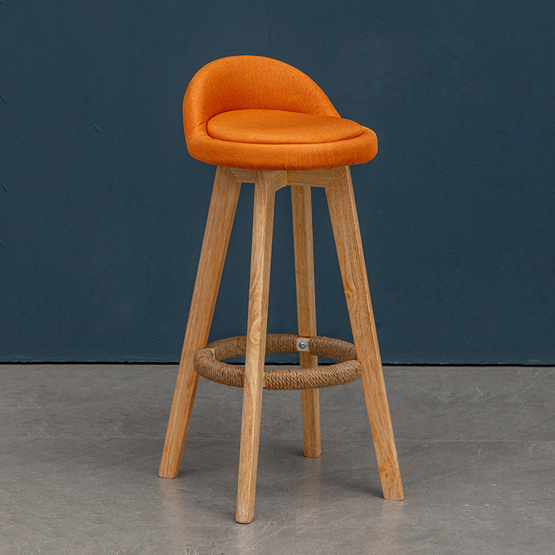 Modern Rubberwood Reception Stool Matte Finish Upholstered Bar Stools