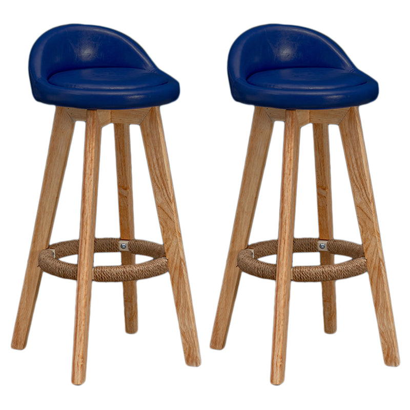 Modern Rubberwood Reception Stool Matte Finish Upholstered Bar Stools