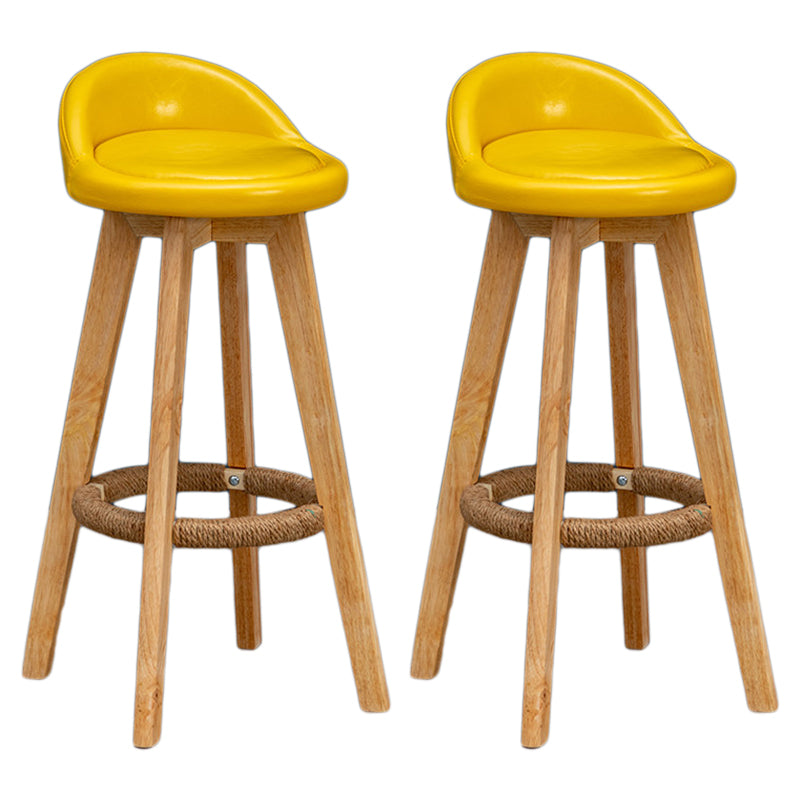 Modern Rubberwood Reception Stool Matte Finish Upholstered Bar Stools