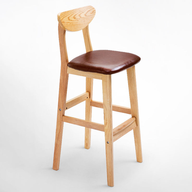 Scandinavian Coffee Shop Armless Stool Matte Finish Upholstered Bar Stools