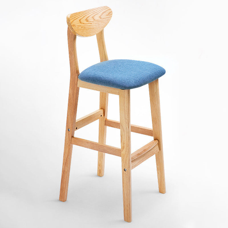 Scandinavian Coffee Shop Armless Stool Matte Finish Upholstered Bar Stools