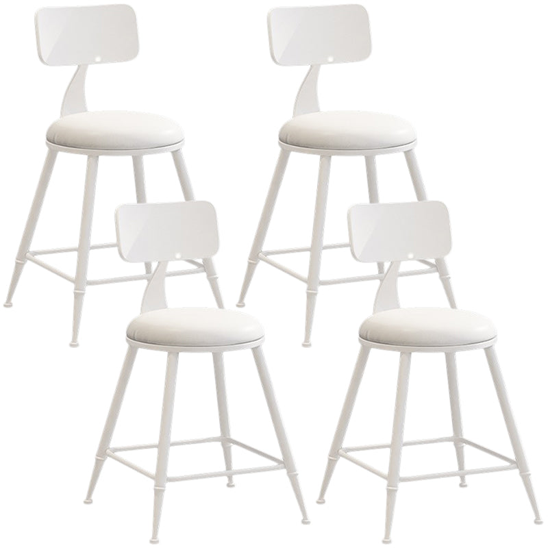 Nordic Armless Backrest Counter Stool Iron Balcony Bar Stool with Cushion and Pedal