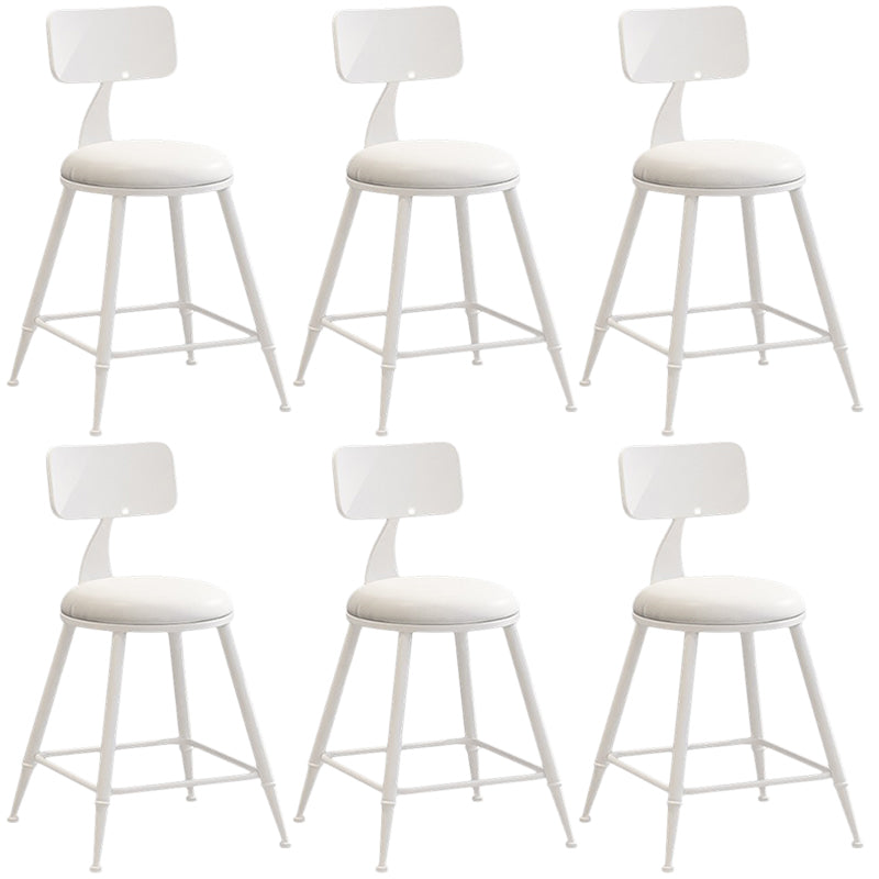 Nordic Armless Backrest Counter Stool Iron Balcony Bar Stool with Cushion and Pedal