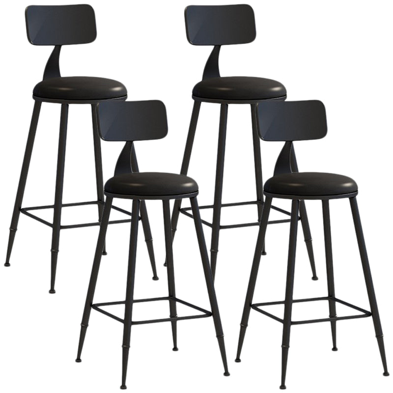 Nordic Armless Backrest Counter Stool Iron Balcony Bar Stool with Cushion and Pedal