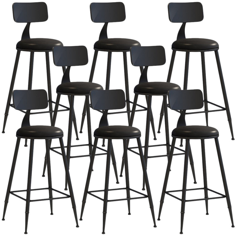 Nordic Armless Backrest Counter Stool Iron Balcony Bar Stool with Cushion and Pedal