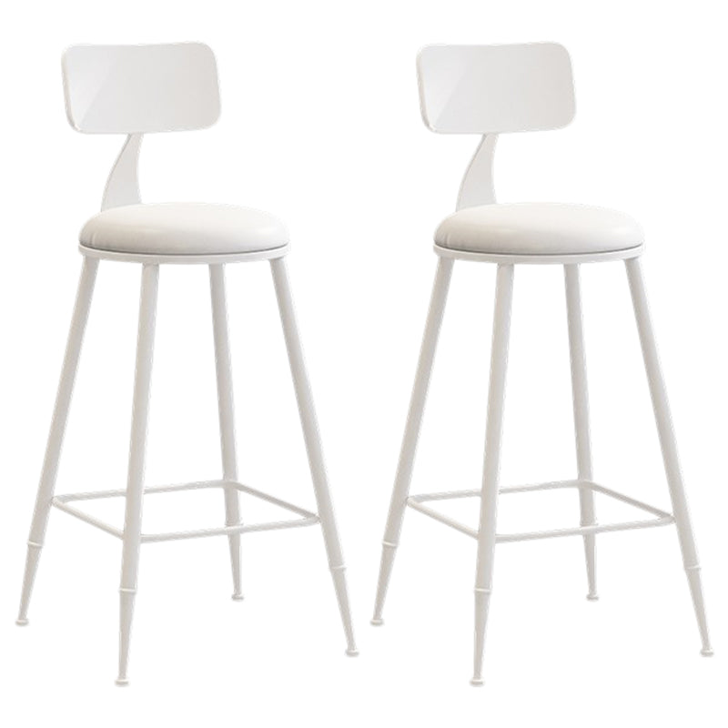 Nordic Armless Backrest Counter Stool Iron Balcony Bar Stool with Cushion and Pedal