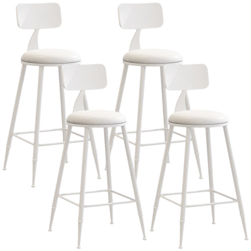 Nordic Armless Backrest Counter Stool Iron Balcony Bar Stool with Cushion and Pedal