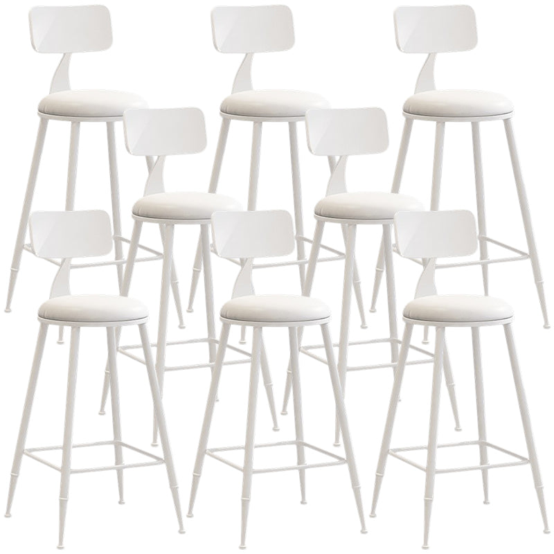 Nordic Armless Backrest Counter Stool Iron Balcony Bar Stool with Cushion and Pedal