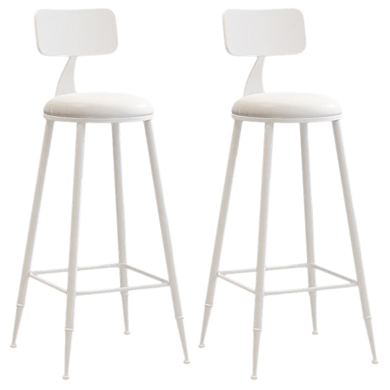 Nordic Armless Backrest Counter Stool Iron Balcony Bar Stool with Cushion and Pedal