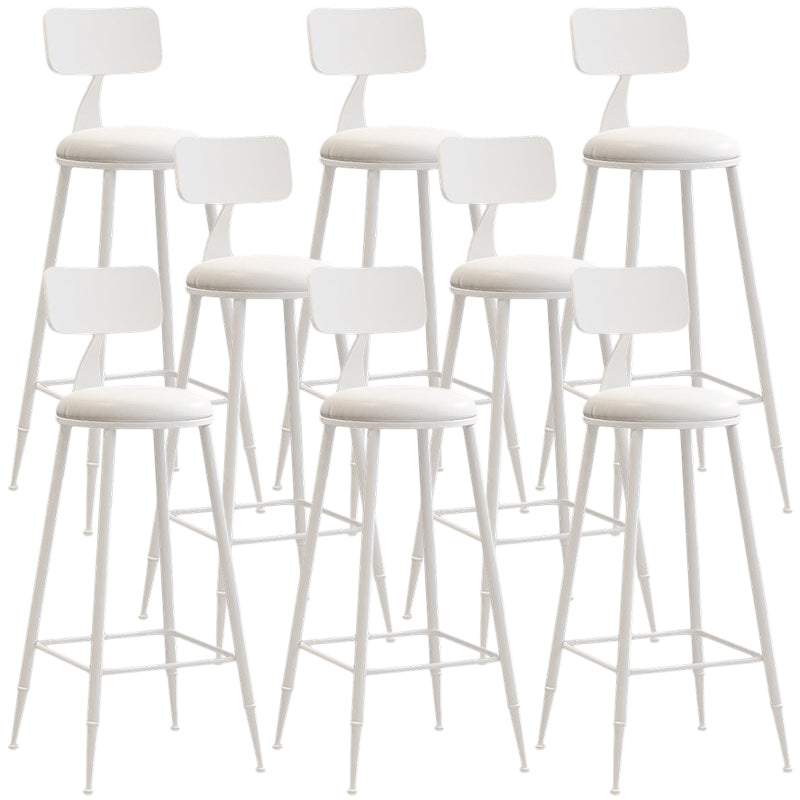 Nordic Armless Backrest Counter Stool Iron Balcony Bar Stool with Cushion and Pedal