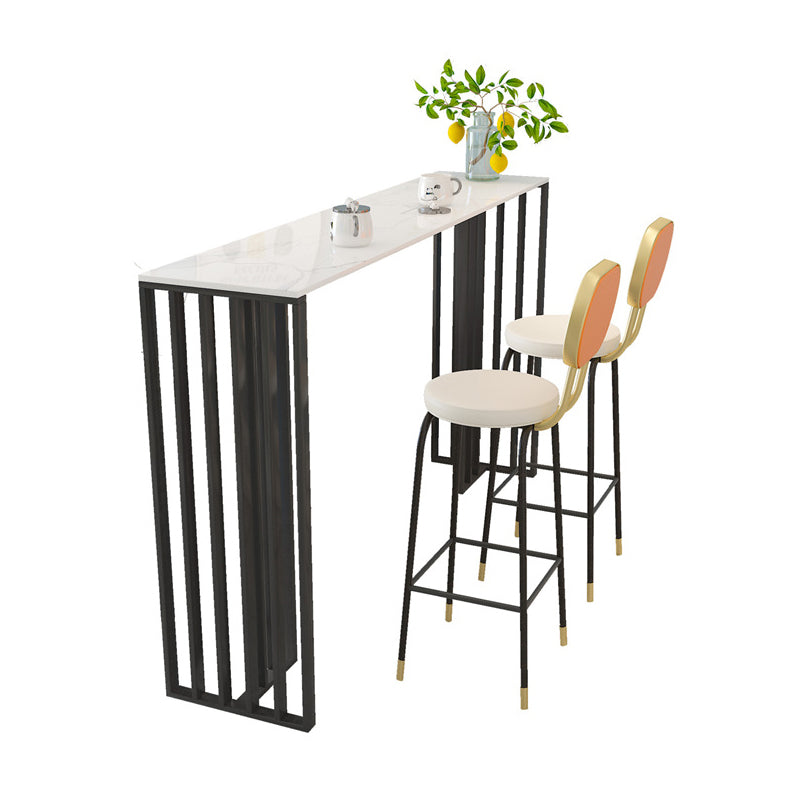 1/3/4 Pieces Glam Bar Table Set Matte Finish Sintered Stone Counter Set