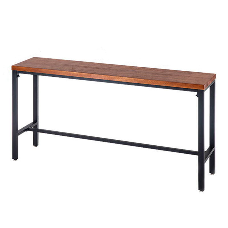 Industrial Rectangle Solid Wood Bar Table Set 1/7/9 Pieces Counter Table with Stools