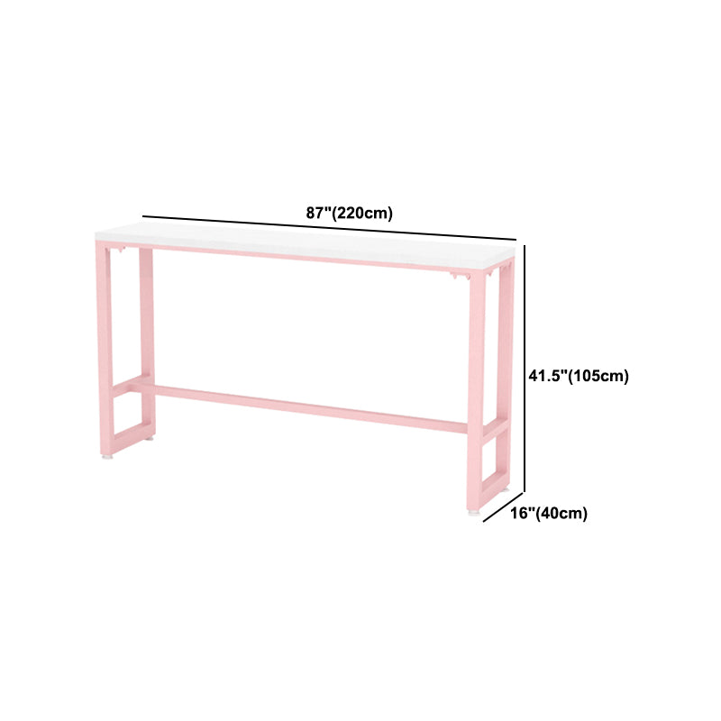 Modern 1/5 Pieces Bar Table Set Rectangle Stone Counter Table with High Stools
